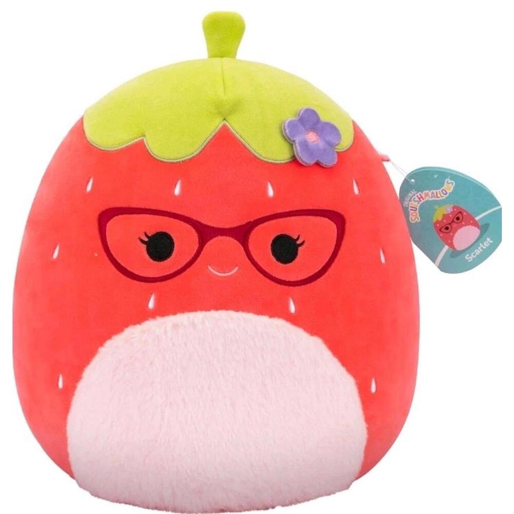 NIB Squishmallows Original 12in Scarlet The Red Strawberry with Glasses